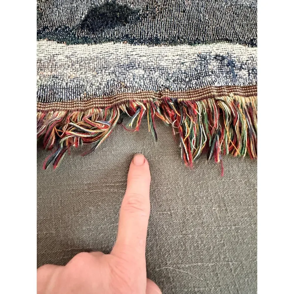 Persis Clayton Weirs Wolf Tapestry Throw Blanket | Moonlit Wolves Woven Afghan